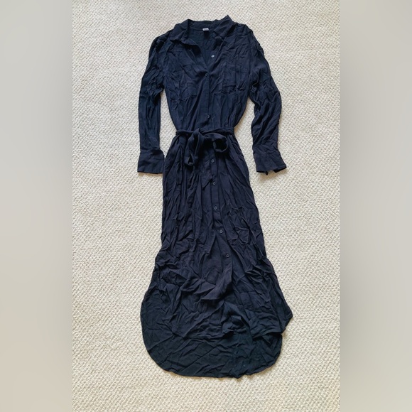 Old Navy black button down midi dress size XS - Picture 3 of 8